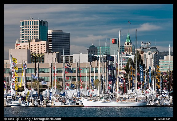 Marina and skyline. Oakland, California, USA