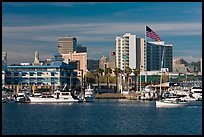 View of Oakland harbor and Jack London Square. Oakland, California, USA