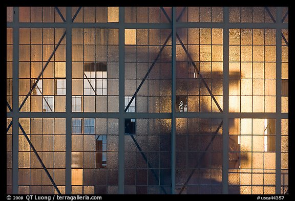 Warehouse detail at sunset. Alameda, California, USA