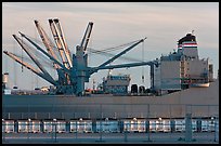 Freight Vessel with cranes. Alameda, California, USA