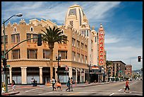 Downtown street with Oakland Fox Theater. Oakland, California, USA