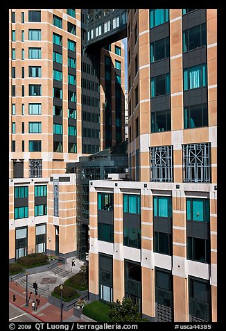 Base of Federal towers. Oakland, California, USA (color)