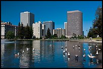 Lake Merritt, first US wildlife refuge, designated in 1870. Oakland, California, USA ( color)