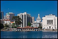 Skyline with Tribune tower, city hall, and Scott Rite temple. Oakland, California, USA ( color)