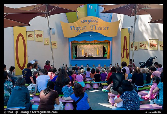 Storybook Puppet theater, Fairyland. Oakland, California, USA (color)