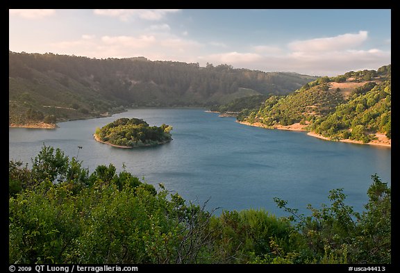 Lake Chabot reservoir, late afternoon. Oakland, California, USA