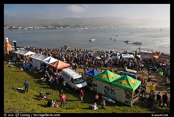 Pilar point during maverics surfing contest. Half Moon Bay, California, USA