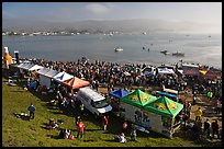 Pilar point during maverics surfing contest. Half Moon Bay, California, USA (color)