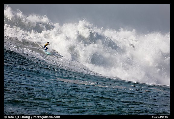 Surfing Mavericks. Half Moon Bay, California, USA