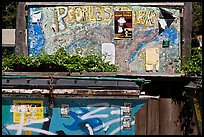 Billboard with Peoples Park name. Berkeley, California, USA (color)