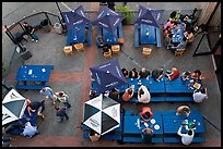 Bar tables from above. Berkeley, California, USA