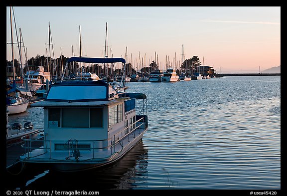 Berkeley Marina at sunset. Berkeley, California, USA