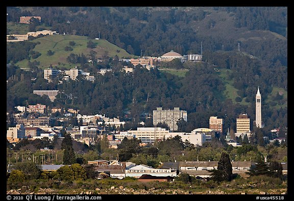 Buildings and hills in spring. Berkeley, California, USA (color)