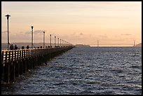 Berkeley Pier, Alcatraz Island, and Golden Gate Bridge. Berkeley, California, USA