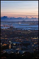 University of California and San Francisco Bay at sunset. Berkeley, California, USA (color)