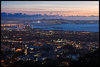 University and city at sunset. Berkeley, California, USA (color)