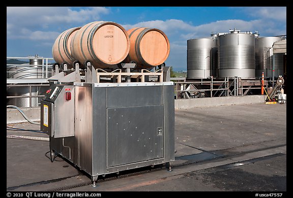 Wine processing equipment, Artesa Winery. Napa Valley, California, USA