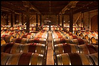 Wine cellar, Hess Collection winery. Napa Valley, California, USA