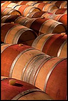 Oak barrels, Hess Collection winery. Napa Valley, California, USA