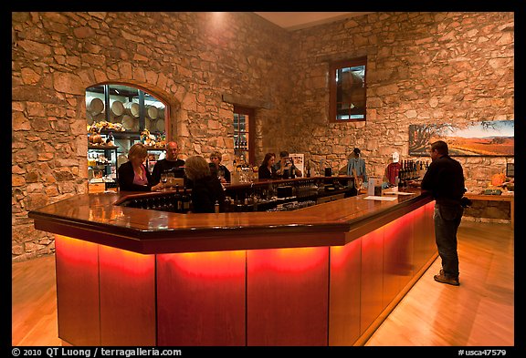 Wine tasting room, Hess Collection winery. Napa Valley, California, USA