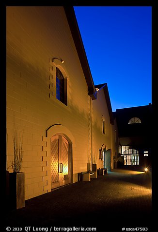 Winery at night, Hess Collection. Napa Valley, California, USA (color)