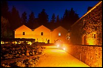 Winery courtyard, Hess Collection. Napa Valley, California, USA (color)