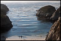 China Cove with people from above. Point Lobos State Preserve, California, USA (color)