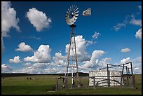 Windmill and clouds. California, USA (color)