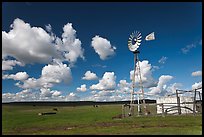 Pasture in early spring with windmill. California, USA ( color)