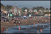 Popular beach in summer. Santa Cruz, California, USA (color)