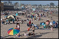 Beach scene in summer. Santa Cruz, California, USA (color)