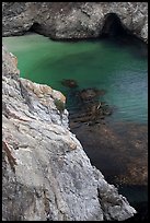 Green waters of China Cove. Point Lobos State Preserve, California, USA (color)