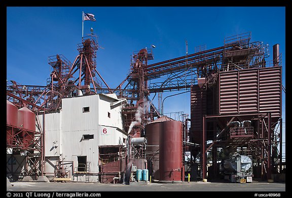 Grain mill, Oakdale. California, USA (color)