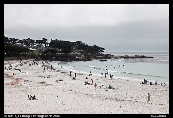 Carmel Beach with foggy skies. Carmel-by-the-Sea, California, USA