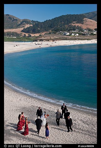 Wedding party on Carmel River Beach. Carmel-by-the-Sea, California, USA (color)