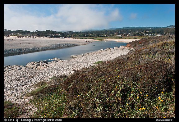 Carmel River and beach. Carmel-by-the-Sea, California, USA