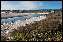 Carmel River and beach. Carmel-by-the-Sea, California, USA