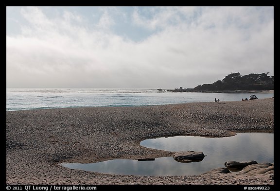 Beach and Carmel Bay, afternoon. Carmel-by-the-Sea, California, USA (color)