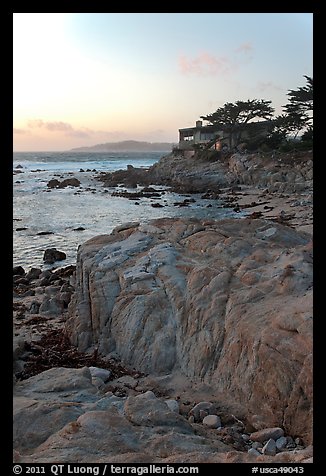 Oceanfront house sitting on bluff. Carmel-by-the-Sea, California, USA (color)