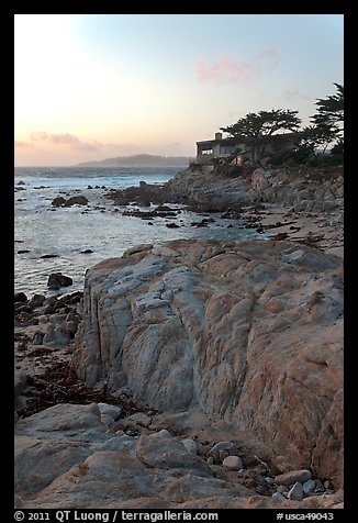 Oceanfront house sitting on bluff. Carmel-by-the-Sea, California, USA