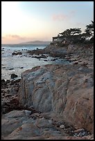 Oceanfront house sitting on bluff. Carmel-by-the-Sea, California, USA