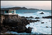 Butterfly house and waves. Carmel-by-the-Sea, California, USA