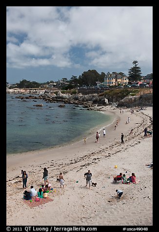 Beach, Lovers Point Park. Pacific Grove, California, USA (color)