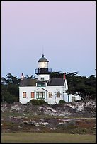 Point Pinos Lighthouse, dusk. Pacific Grove, California, USA (color)