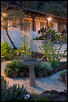 Heritage garden at night. Monterey, California, USA (color)