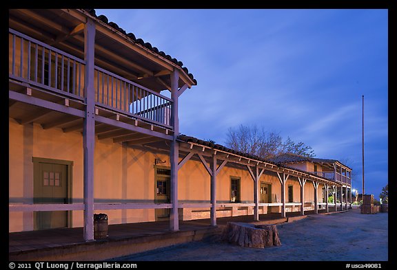 Custom House facade at night. Monterey, California, USA (color)