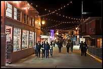 On the Fishermans Wharf at night. Monterey, California, USA (color)