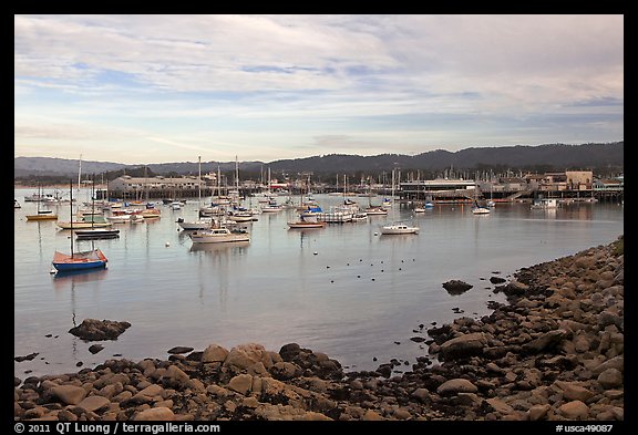 Harbor and Fishermans Wharf, late afternoon. Monterey, California, USA