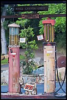 America oldest double gravity gas pumps, Kings Canyon Lodge. Giant Sequoia National Monument, Sequoia National Forest, California, USA ( color)