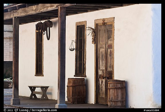 Facade of Luis Maria Peralta Adobe, oldest building in San Jose. San Jose, California, USA (color)